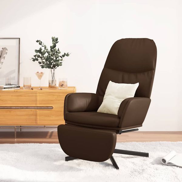 vidaXL Relaxačné kreslo s podnožkou hnedé umelá koža