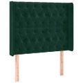 vidaXL Čelo postele s LED tmavozelené 103x16x118/128 cm zamat