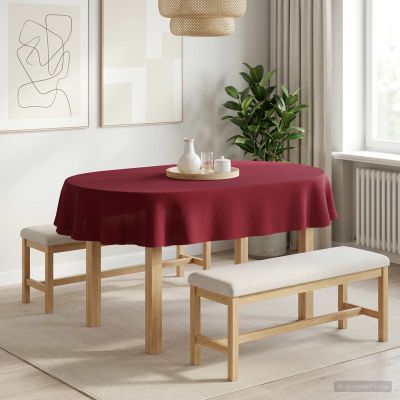 vidaXL Uterák na stôl Oválny Víno červené 160 x 220 cm