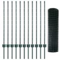 vidaXL Euro oplotenie s pilierom 25 x 1 m PVC potiahnutá oceľ Zelená