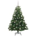 vidaXL Umelý vianočný stromček s 150 LED-i Zelená 150 cm PE a PVC
