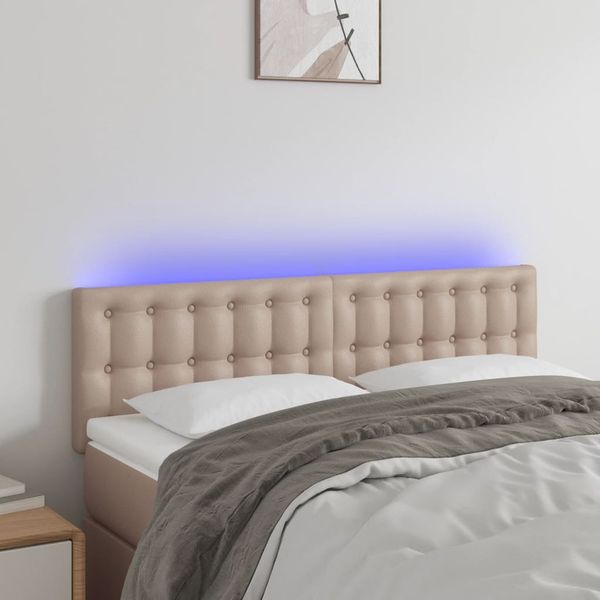 VidaXL Čelo postele kapučínové 144x5x78/88 cm umelá koža