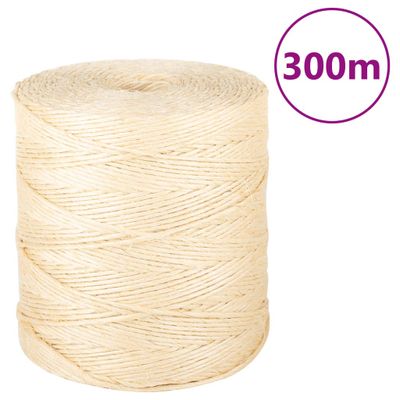 vidaXL Lano 100 % sisal 2 mm 300 m