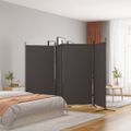vidaXL 4-panelový paraván hnedý 346x180 cm látkový