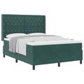 vidaXL Posteľ s pružinovým rámom Tmavozelená 140 x 190 cm Zamat