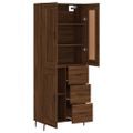 vidaXL Vysoká skrinka hnedý dub 69,5x34x180 cm spracované drevo