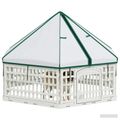 vidaXL 6 panelový psí výbeh 122 x 106,5 x 82 cm Plast Biela Skladací