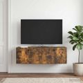vidaXL Nástenná TV skrinka 98 x 31 x 30 cm Dymový dub Kompozitné drevo