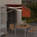 vidaXL Ručne zaťahovacia markíza tienidlo&LED 3,5x2,5 m oranžovo-hnedá