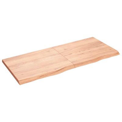 vidaXL Stolová doska bledohnedá 140x60x(2-4) cm ošetrený masívny dub