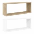 vidaXL Nástenné police 2 ks, biela+sonoma 60x15x23cm, kompozitné drevo