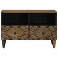 vidaXL TV skrinka Hnedá 70 x 33,5 x 46 cm Masívne mango drevo
