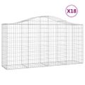 vidaXL Oblúkové gabiónové koše 18 ks 200x50x100/120cm pozinkov. železo
