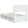 vidaXL Posteľový rám s úložným priestorom a čelom Biela 100 x 200 cm