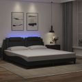 vidaXL Rám postele Viana s LED bez matraca čierny 180x200 cm