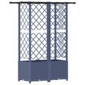 vidaXL Vyvýšený záhon s mriežkou a strechou Sivá 124 x 40 x 136 cm PP