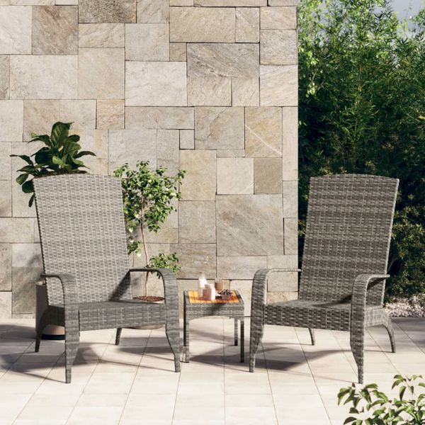 vidaXL Záhradná stolička Adirondack, sivá, polyratan