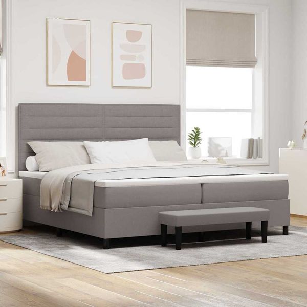 vidaXL Posteľ s pružinovým rámom Sivohnedá 200 x 200 cm látka