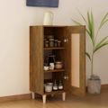 vidaXL Komoda dymový dub 34,5x34x90 cm spracované drevo