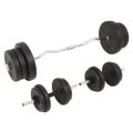 vidaXL Súprava závaží a tyčí barbell a dumbbell, 60 kg