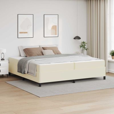 vidaXL Rám postele s matracmi Krémová 200 x 200 cm látka