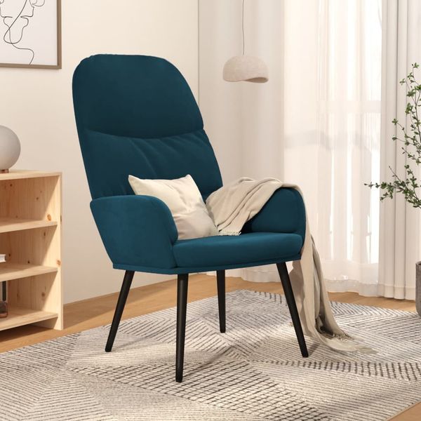 vidaXL Relaxačné kreslo modré zamatové