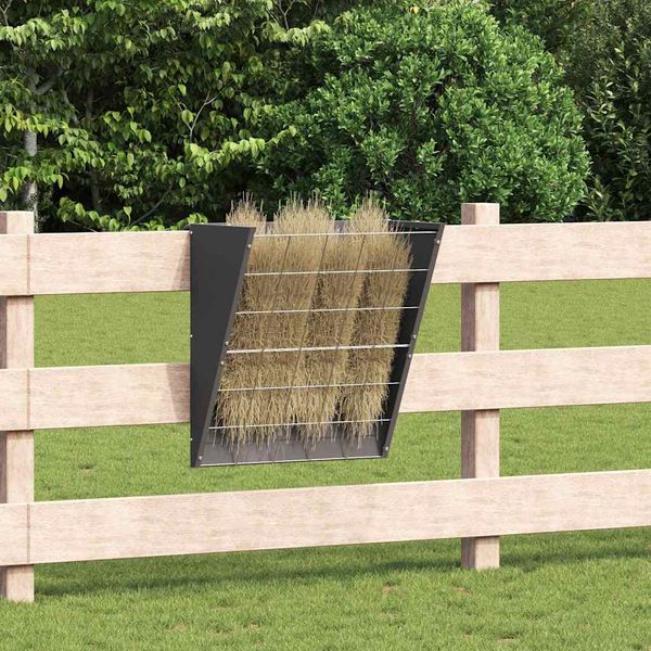 vidaXL Visací feeder na seno Čierna 61 x 33 x 66 cm