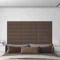 vidaXL Nástenné panely 12 ks sivohnedé 60x15 cm látkové 1,08 m²