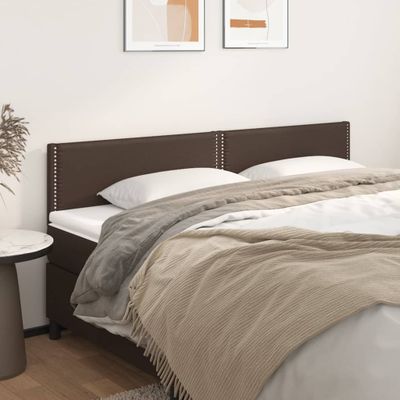 vidaXL Čelá postelí hnedé 160x5x78/88 cm umelá koža