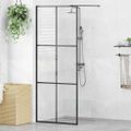vidaXL Sprchová zástena z priehľadného ESG skla 80x195 cm čierna