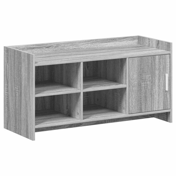 vidaXL Skriňa na topánky s úložiskom Sivý Sonoma 100 x 39,5 x 51 cm