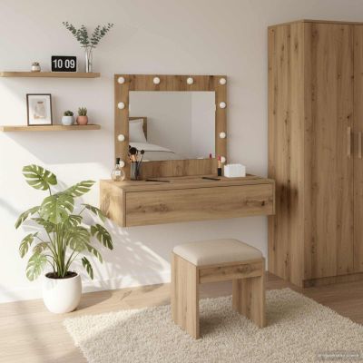 vidaXL Toaletný stolík Hnedá 83 x 40 x 70 cm Kompozitné drevo