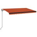 vidaXL Automatická markíza s LED a senzorom vetra 450x300 cm oranžová/hnedá
