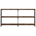vidaXL Konzolový stolík dymový dub 156x28x80,5 cm kompozitné drevo