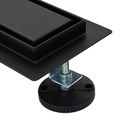 vidaXL Sprchový odtok 2 v 1 s 360° siphonom Čierna 60 cm