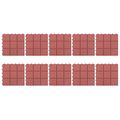 vidaXL Dlažba na terasu 10 ks Červená 30,5 x 30,5 x 2,2 cm