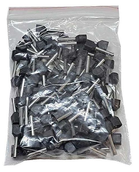 Dutinka pre dva káble 1,5mm2 čierna (TE1,5-12), balenie 100ks