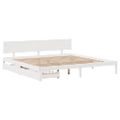 vidaXL Posteľný rám so zásuvkami biely 200x200 cm borovicový masív