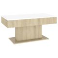 vidaXL Konferenčný stolík biely-dub sonoma 96x50x45cm kompozitné drevo