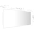 vidaXL Kúpeľňové LED zrkadlo biele 100x8,5x37 cm akryl