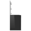 vidaXL Toaletný stolík s LED svetlami 110x55x145 cm MDF lesklý čierny