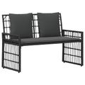 vidaXL Vonkajšia lavička 2 -Seater 116 x 55 x 82 cm Oceľ a poly ratan