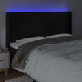 vidaXL Čelo postele s LED čierne 203x16x118/128 cm zamat