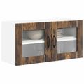 vidaXL Nástenný sklenený kabinet LUCCA Dymový dub 80 x 31 x 40 cm