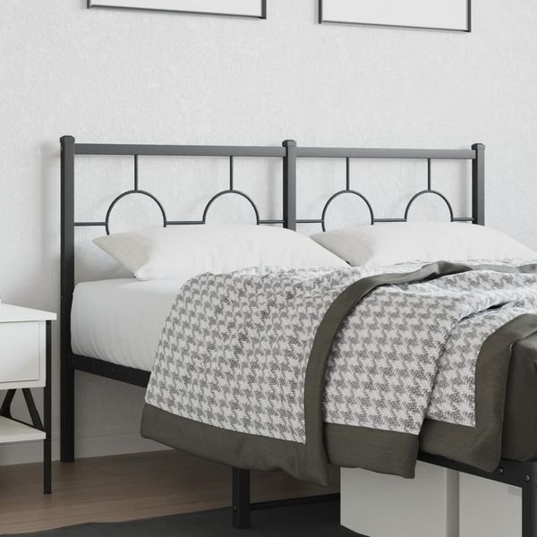 vidaXL Kovové náhradné čelo postele čierne 135 cm