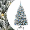 vidaXL Umelý Sklápací Vianočný Stromček 150 LED Zelená a biela 150 cm