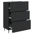 vidaXL Zásuvkový kabinet 66 x 34,5 x 92 cm Kompozitné drevo Čierna