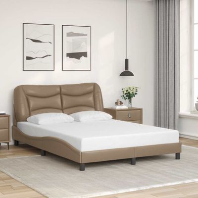 vidaXL Rám postele bez matraca Hvar kapučínový 120x200 cm umelá koža