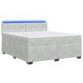 vidaXL Posteľ s boxspringom a matracom a LED Svetlosivá 160 x 200 cm