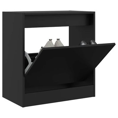 vidaXL Botník čierny 60x34x63,5 cm kompozitné drevo